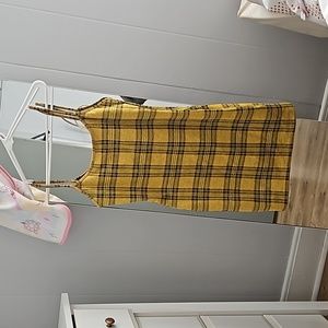 Yellow Plaid Mini Dress